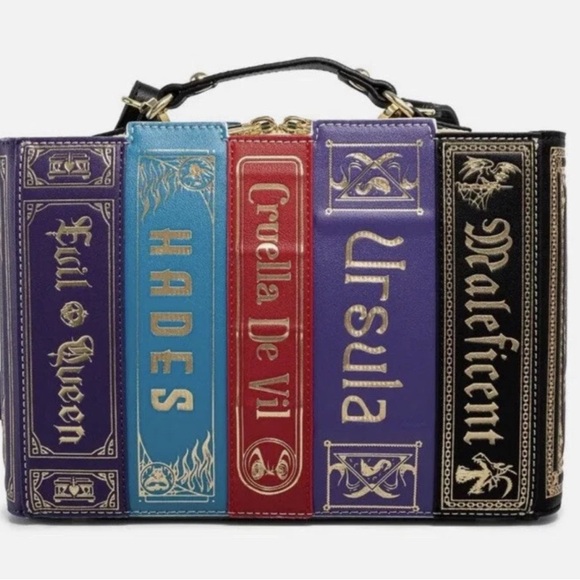 Loungefly Exclusive Stitch Shoppe Disney Villains Books Crossbody Bag Purse NWT - Picture 4 of 6